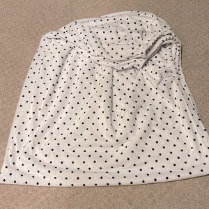 Pottery Barn Kids Chamois Navy Dot Crib Sheet